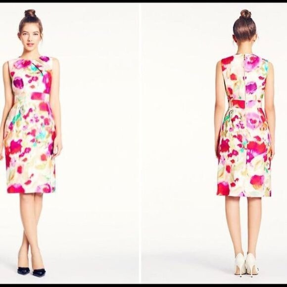 KATE SPADE Bowden Watercolor Sheath Sleeveless Dress Multicolor Size 6 - Picture 13 of 13